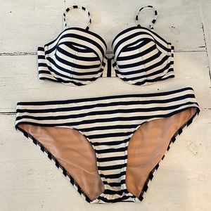 Jcrew Navy and White Bikini